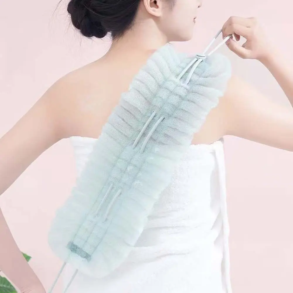 2-in-1 Bath Towel & Bath Ball - Nylon Long Strip Bath Towel for Scrubbing, Creates Rich Lather for Shower, Travel - Bathroom Essentials, Spa Accessory, Bath Tools
