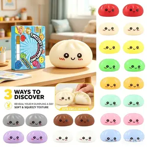 Stress Relief Toy Mystery Dumpling Countdown Calendar Blind Box, Squishy Fun Stress Relief Toy, Perfect for Relaxation and Entertainment