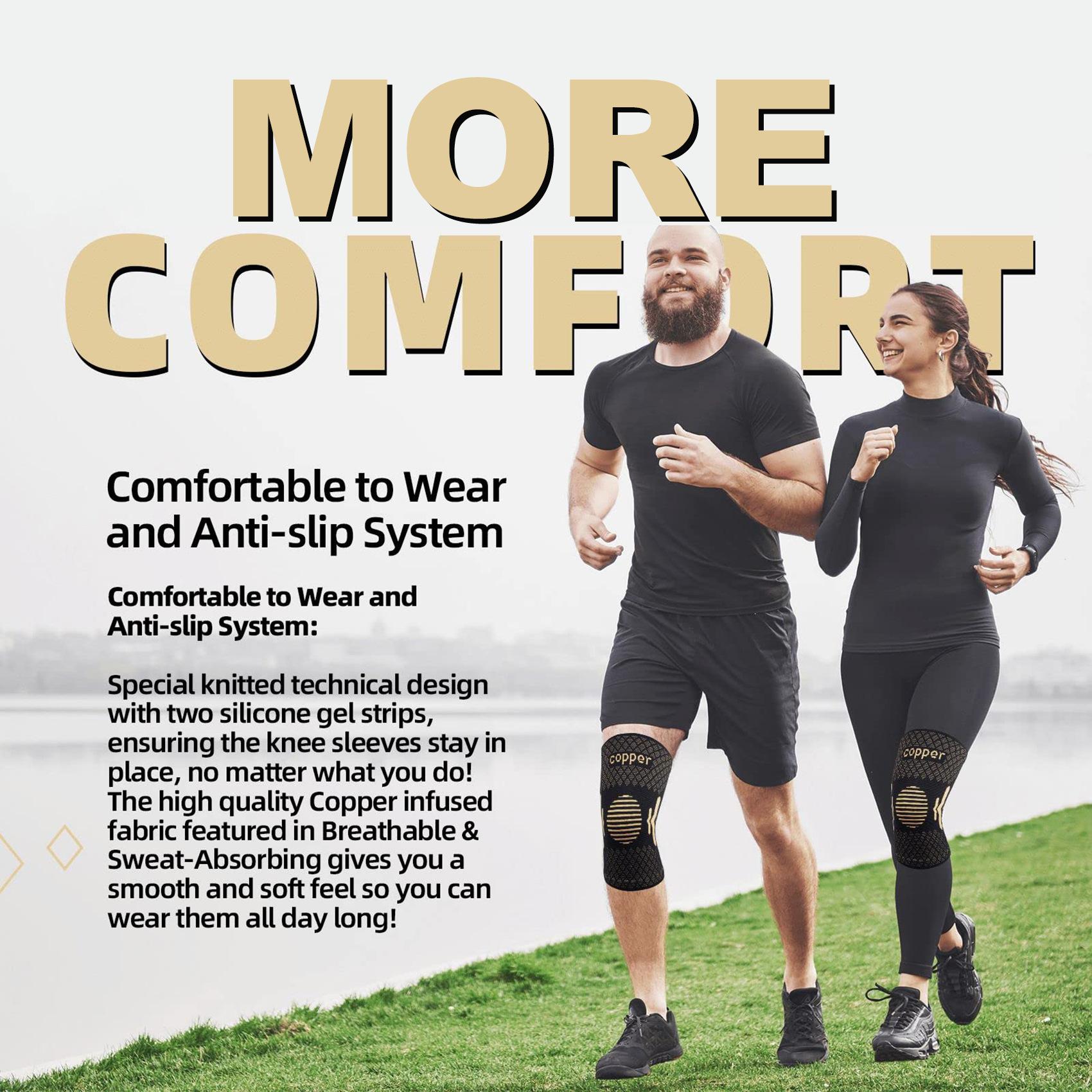 High-performance knee compression sleeves - Anti-slip support for both men and women, suitable for gym workouts, running and basketball