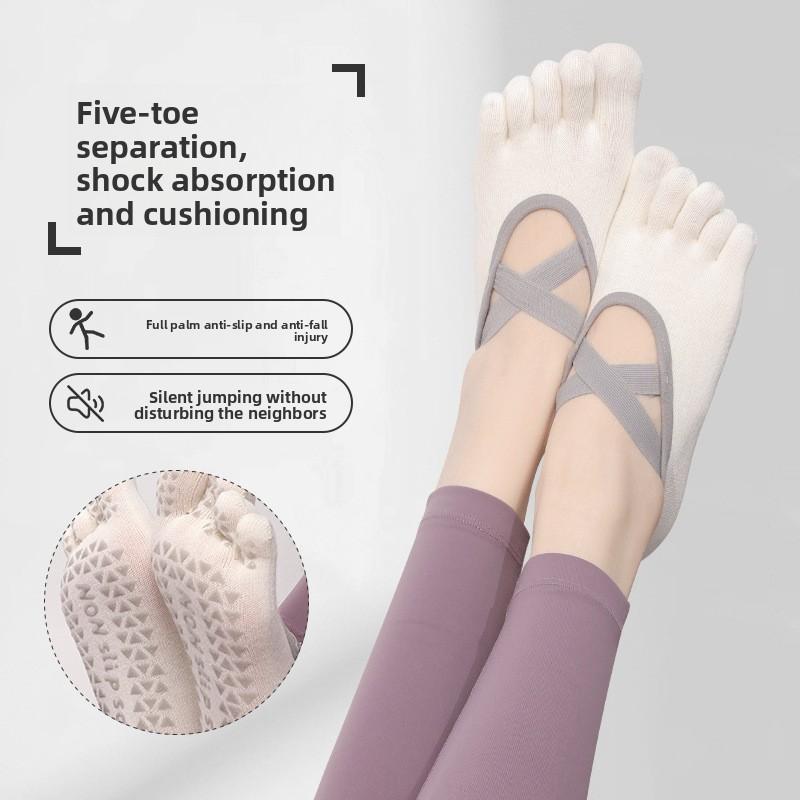 Yoga socks women's summer five-finger invisible socks indoor non-slip shock absorption fitness socks Pilates women's boat socks