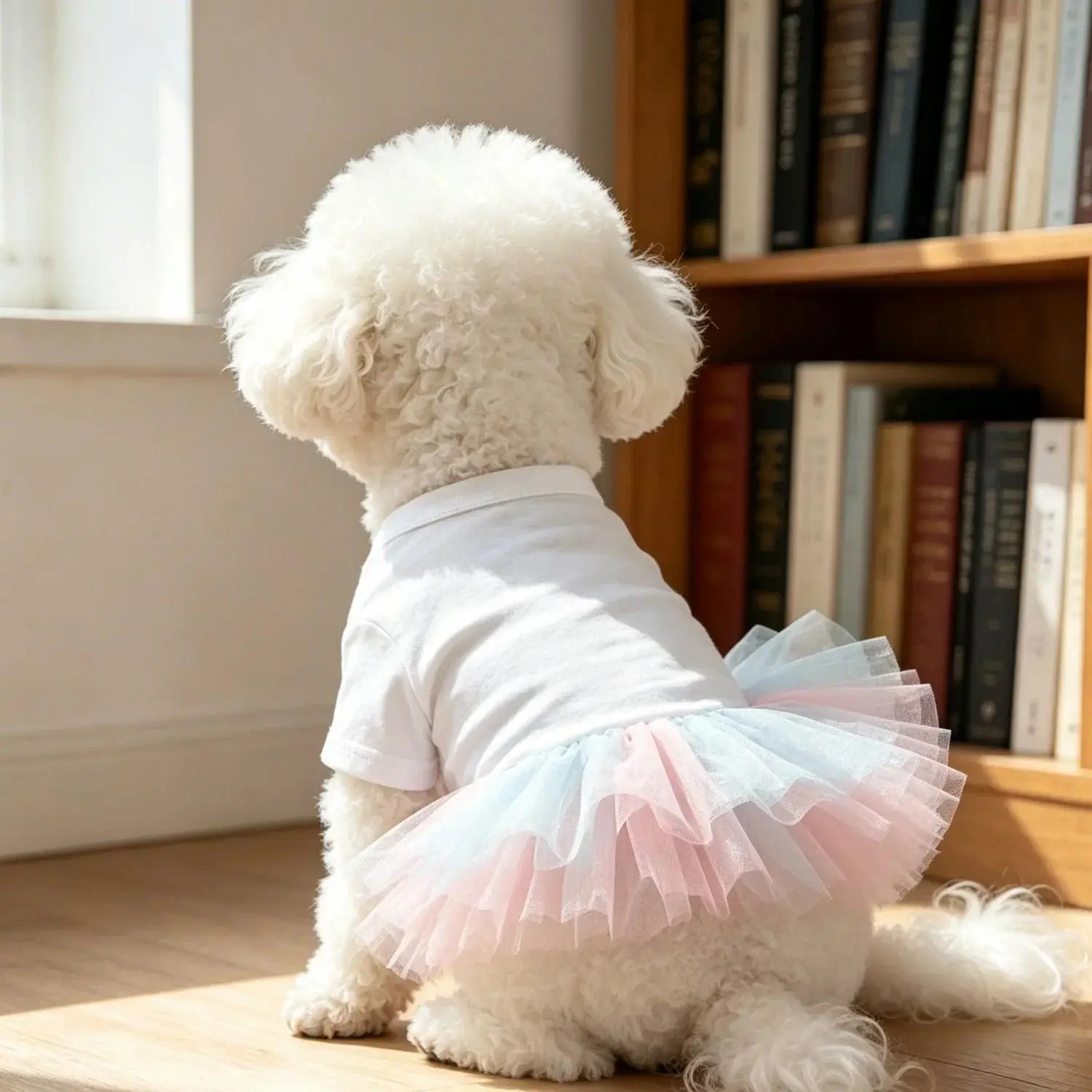 1PC Dog Princess Dress Tutu Skirt Pink Blue Gradient Mesh Puppy Summer Dress For Small Medium Dogs Cute Pet Clothes Dog Wedding Outfit