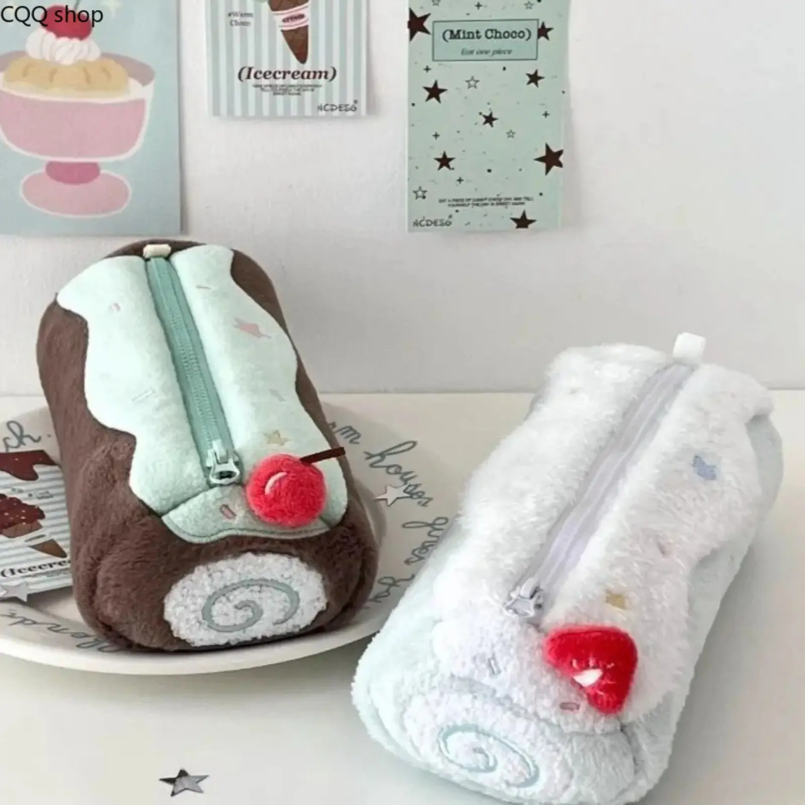 Viral kawaii plush pencil case, aesthetic fuzzy stationery pouch, large-capacity cute pen organizer, soft plush zipper pencil bag, school supplies storage organizer, gift for students, back-to-school essential, desk decor