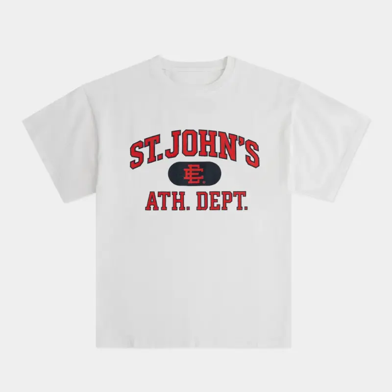 Vintage EE St. John’s Athletic Dept Graphic T-Shirt Unisex Oversized Cotton Tee Streetwear College Style
