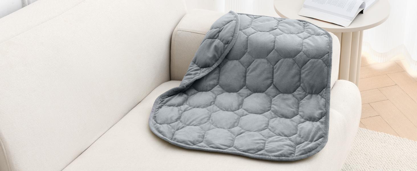 Weighted Lap Blanket 7lbs, Cozy Luxury Crystal Weighted Blanket for Adults, Small Weighted Blanket for Relaxation, Sleeping, Travel, Grey, 29" x 24" : Home & Kitchen