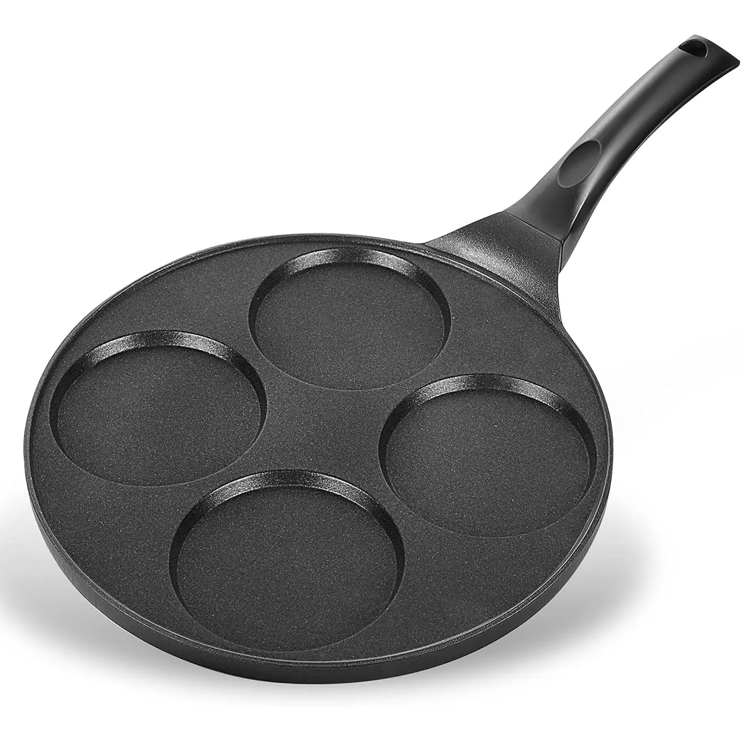 Nonstick 4-Cup 10.5-In Mini Pancake Pan Maker Griddle, PFOA-Free Coating