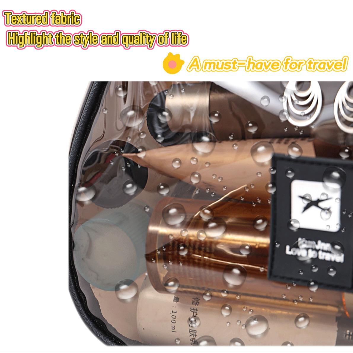 New Portable Transparent Makeup Bag, Transparent Vanity Bag, Large Capacity Waterproof Travel Cosmetic Organizer, Ideal for Holidays and Dates, Non-Toxic Material