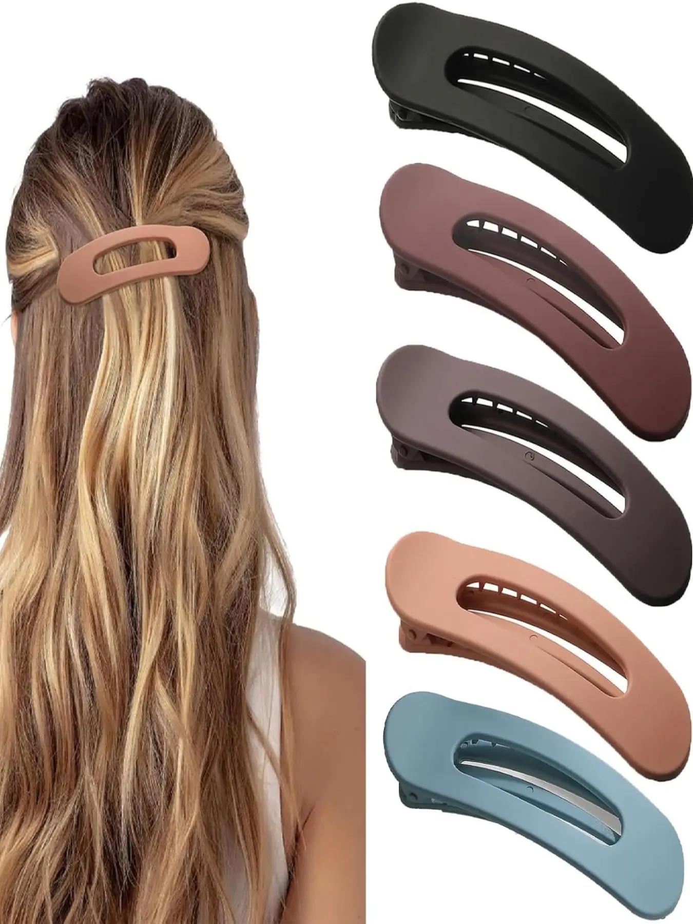 5pcs Large Frosted Candy Color Hair Clips, Cute Duckbill Hair Clips for Makeup and Washing Face, Side and Back Head Organizer Clips