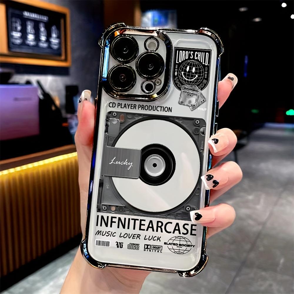 A Phone Cover Featuring a Timeless Vinyl Record Pattern, Compatible with for iphone Models 16, 15, 14, 13, 12, 11 Pro Max, X, XR, XS Max, 8, And 7 Plus, Comes with a Transparent Soft Back for Extra Drop Protection