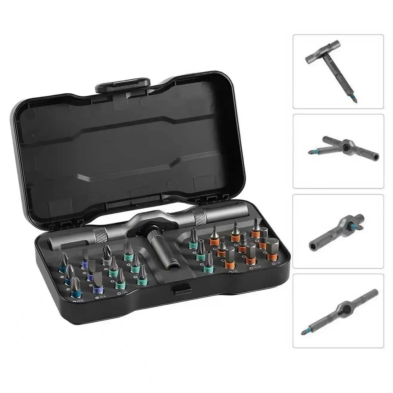 24-in-1 Magnetic Screwdriver Kit, Precision Ratchet Screwdriver with Removable Handle, Versatile Tool for All Your Repair Needs