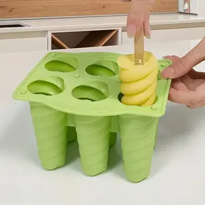 1 Ice Cream Mold, Homemade Popsicle Mold, 6-hole Spiral Ice Cream Mold, DIY Popsicle Tray Rack, Ice Tray, Ice Tray, Ice Maker, Ice Making Accessories, Essential for Beach Vacations in Summer