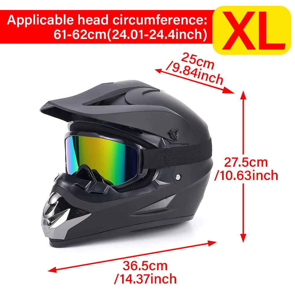 Dirt Bike Helmet for Off-Road Riding -Lightweight MX Motocross Full Face Helmetwith Sun Visor - DOT Approved for Trail &Adventure Motorcycles fashion Full Face MTB Helmet with Goggles Gloves Face