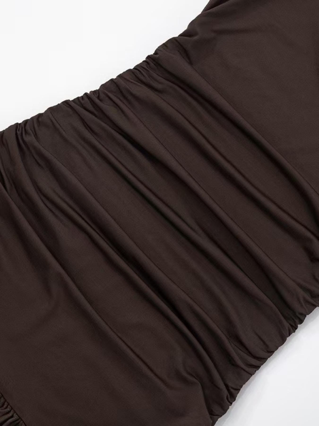 Women's Solid Color Layered Ruffle Trim Fitted Dress, Fashion Casual Sleeveless Dress for Daily Outdoor Wear, Ladies Dress for Summer