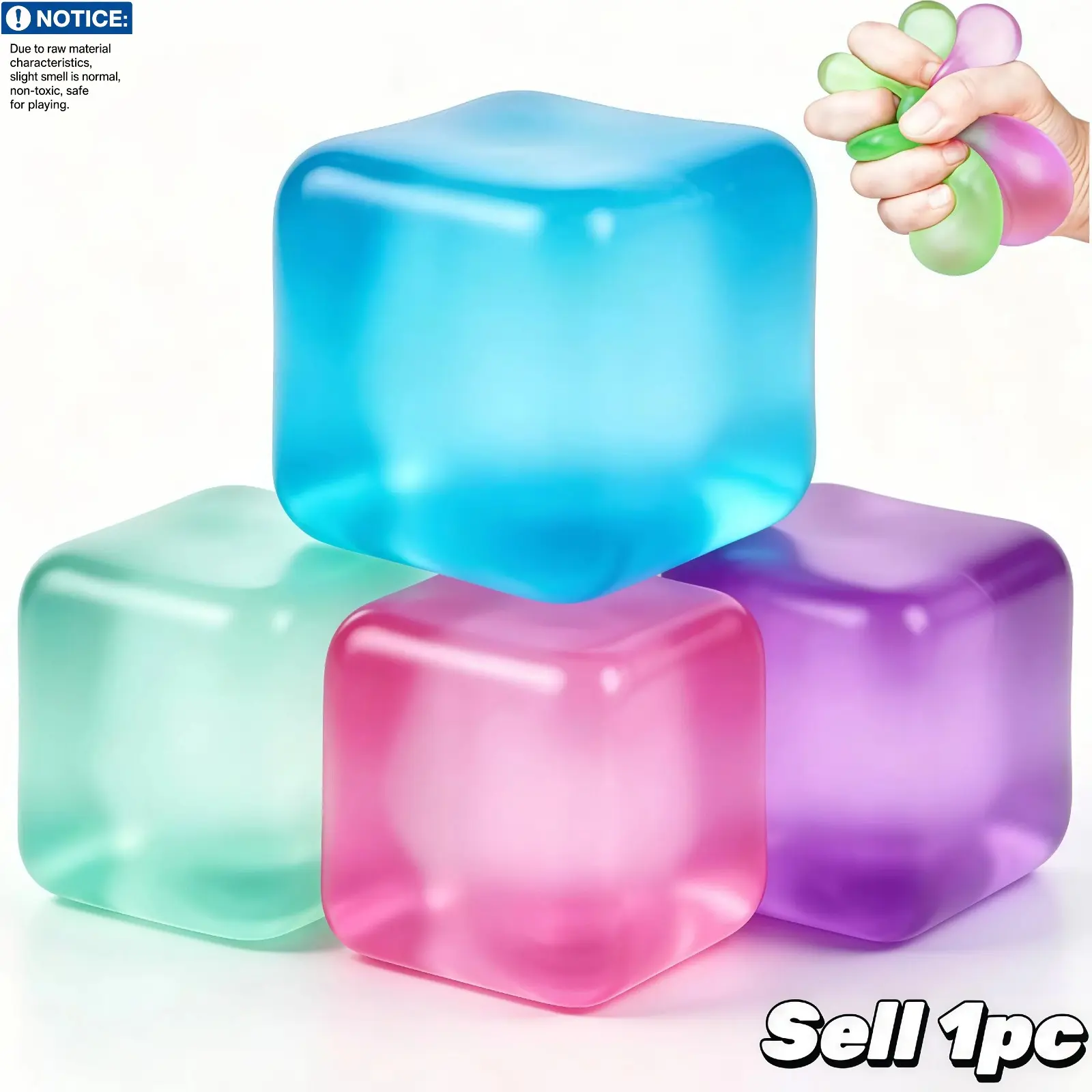 Squishy Stress Cube Fidget Toy, Squishy Fidgets, Stress Balls for Kids & Adults, Sensory Toys for Autism, Classroom Prize, Stress Relief Squeeze Toy