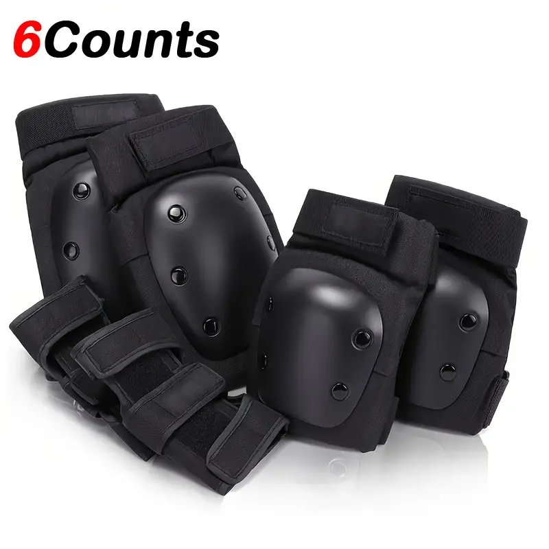 Three-In-One Comprehensive Versatile Durable Knee Elbow Wrist Protector Set, Ideal for Skateboarding, Roller Skating, Biking, Inline Skating, Sports Safety Gear