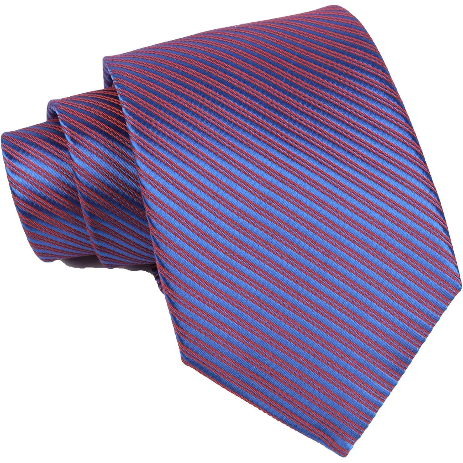 Solid Color Tie for Men Classic 3.15" Dark Striped Dress Necktie L57"
