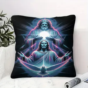 Decorative Pillow Radiant Light Holy Spirit Dove Graphic Couch Pillow, Skin-Friendly Square Cushion, Comfort Back Support Decor Cushion, Ideal for Faith Family Living Room, Dorm Hangout Lounge, Bible Study Night Sofa