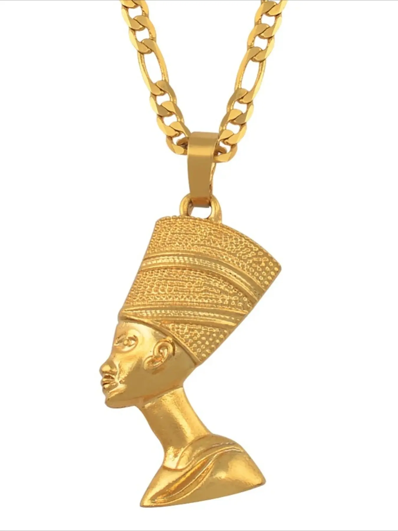 1pc Egyptian Queen Nefertiti Pendant Necklaces Ancient Egypt Necklace Women Men Jewelry Silver Color/Gold Color Wholesale Jewellery African