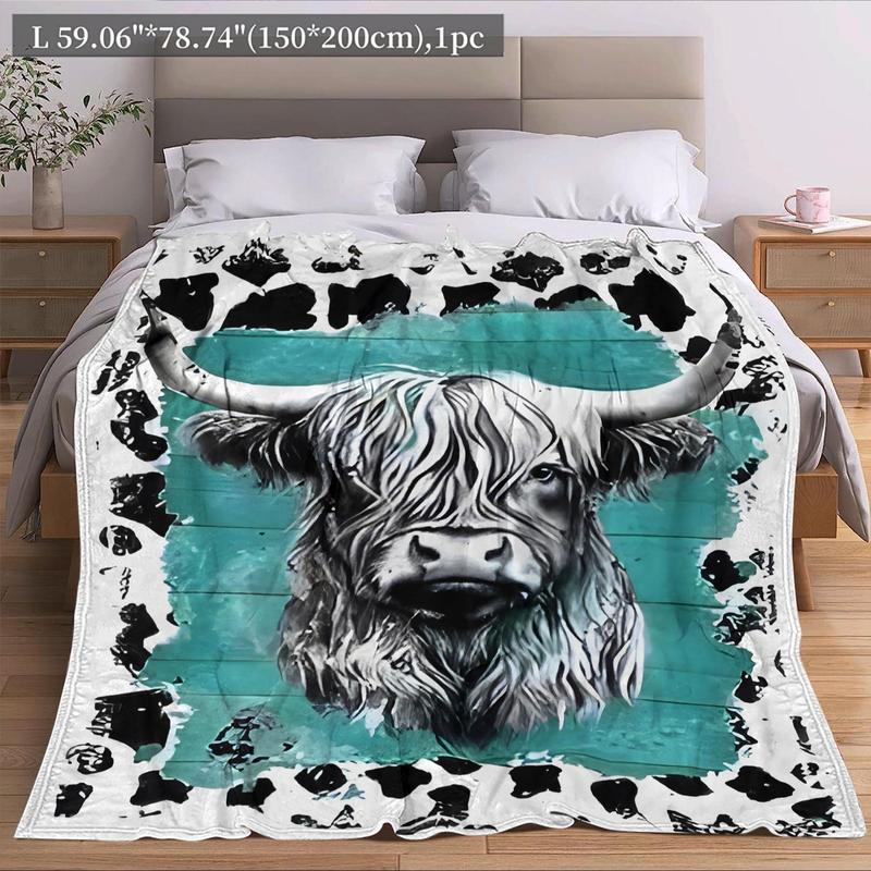 Yak Print Cozy Bed Blanket Soft Warm Napping Throw for Sofa Couch Chair 2024 Outdoor Sleeping Bedding Bedroom Decor Men Gifts Halloween Christmas Decor 2024 Newest Soft Warm Napping Blanket