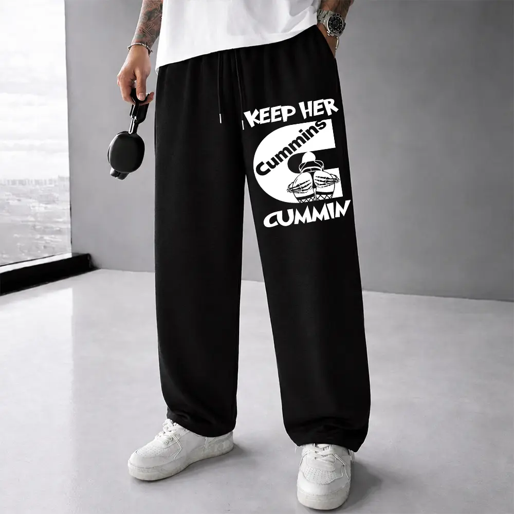 [Vtg90s] Men’s Baggy Sweatpants Wide Leg Jogger Pants Casual Lounge Pants Oversized Sweatpants Streetwear Outfits Men Loose Fit Drawstring Pants Vacation Outfits Men