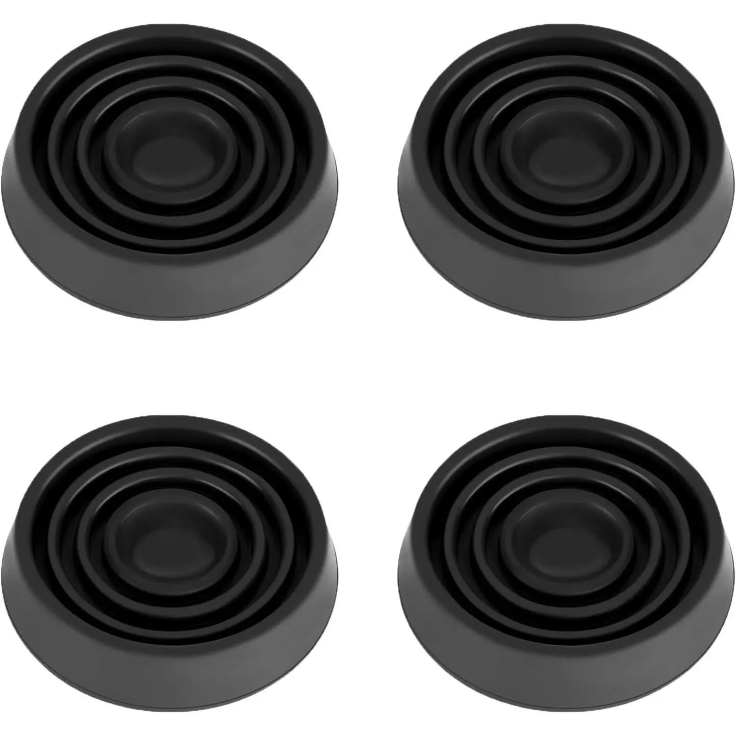 Furniture Coasters, 1.5X1.5 Rubber Caster Cups Non Slip Furniture Pads Non Skid Furnitures Grippers Anti Slide Floor Protector for Bed Couch Table Chair Stoppers - 4 Pack, Black