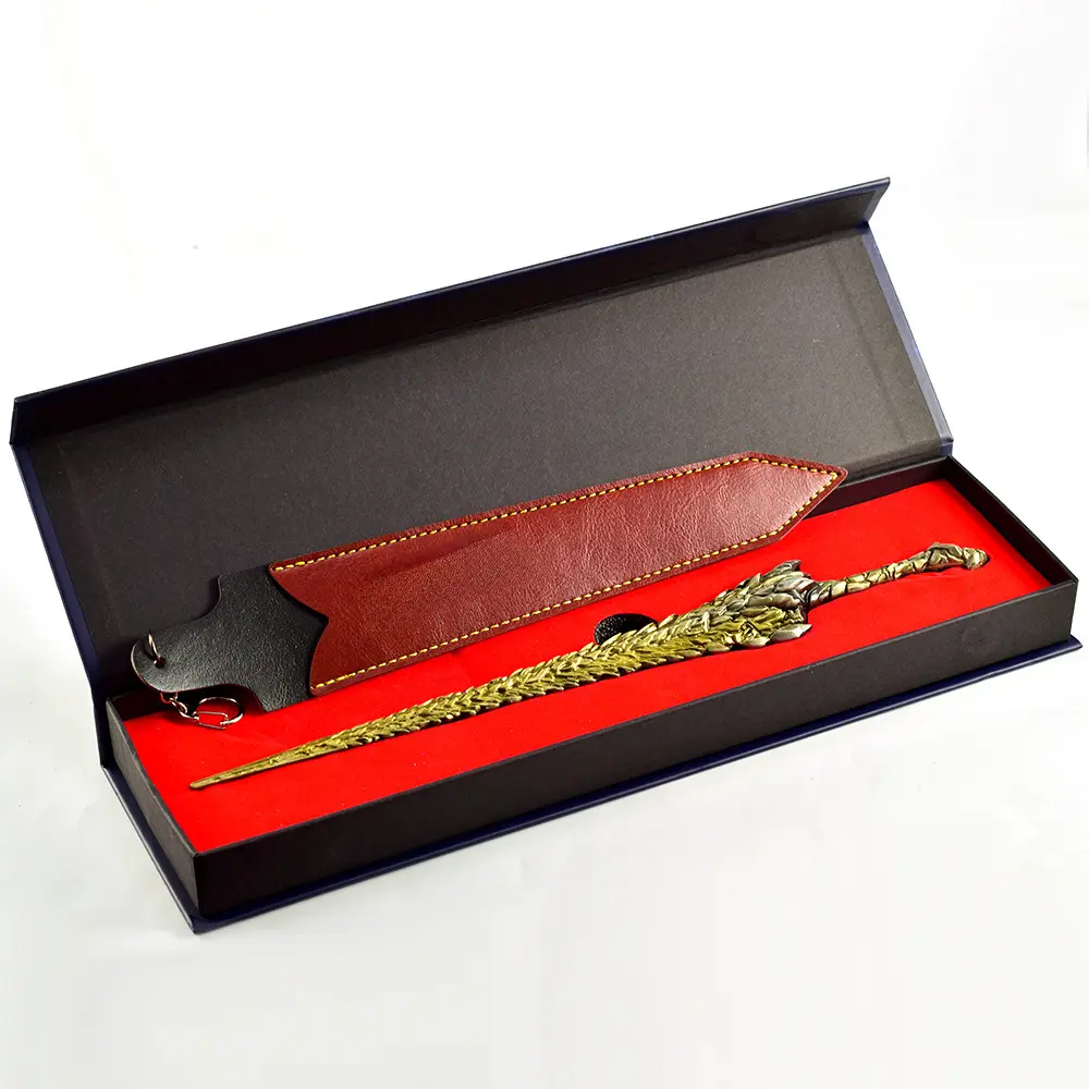 Elden Ring Dragon King's Cragblade 30CM Full Metal Replica With Leather Sheath Luxury Gift Box