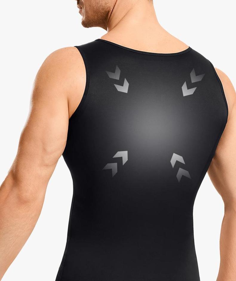 [2 Pack]Men's Compression High Stretch Tummy Shapewear Tank Tops Fajas Dry Fit Wicking Gym Shirt SpringStatements tracksuits men