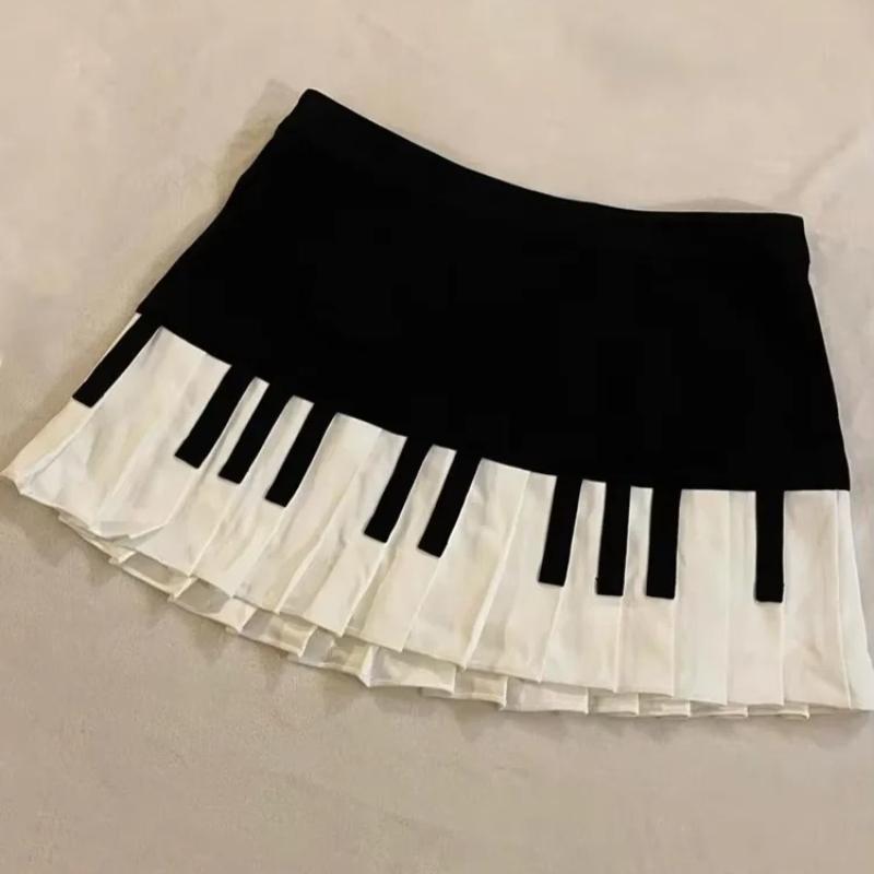 Y2k Gothic Punk Black White Short Skirt Women Hot Chick Darkly Polka Dot Ruffle Cake Skirt Female Sweet Chic Lolita Lace Skirts