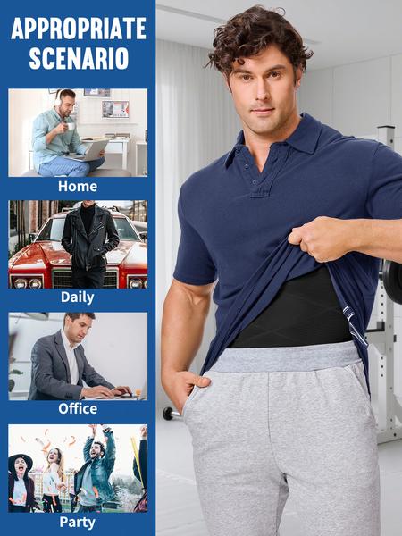 Men's Slimming Shirts, High Elastic Mesh Fabric, Strengthened Waist & Chest, Skin-Friendly Breathable Seamless Outerwear Stretch Tank Tops dailydrip comfyessentials menfashion tiktokshopbacktoschool tiktokshopblackfriday mensunderwearreview halloween