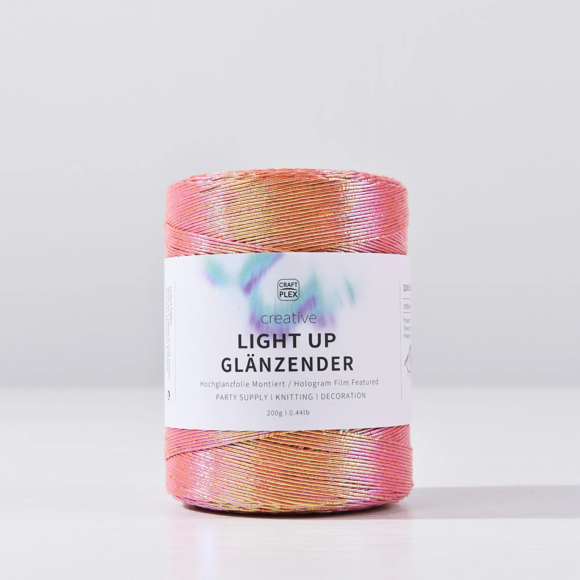 500m 200g 1mm Korean Style Holographic Silver Fiber Polyester Core Yarn, Shiny Knit, DIY Handmade Bag Weaving Thread, Trendy Craft Supplies