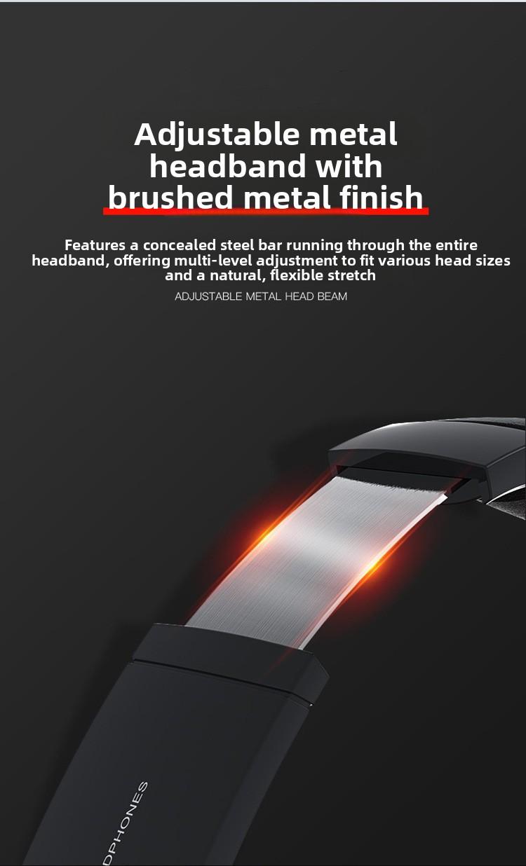 Retro over-ear Bluetooth headphones with card slot, foldable, wireless noise-cancelling music headset