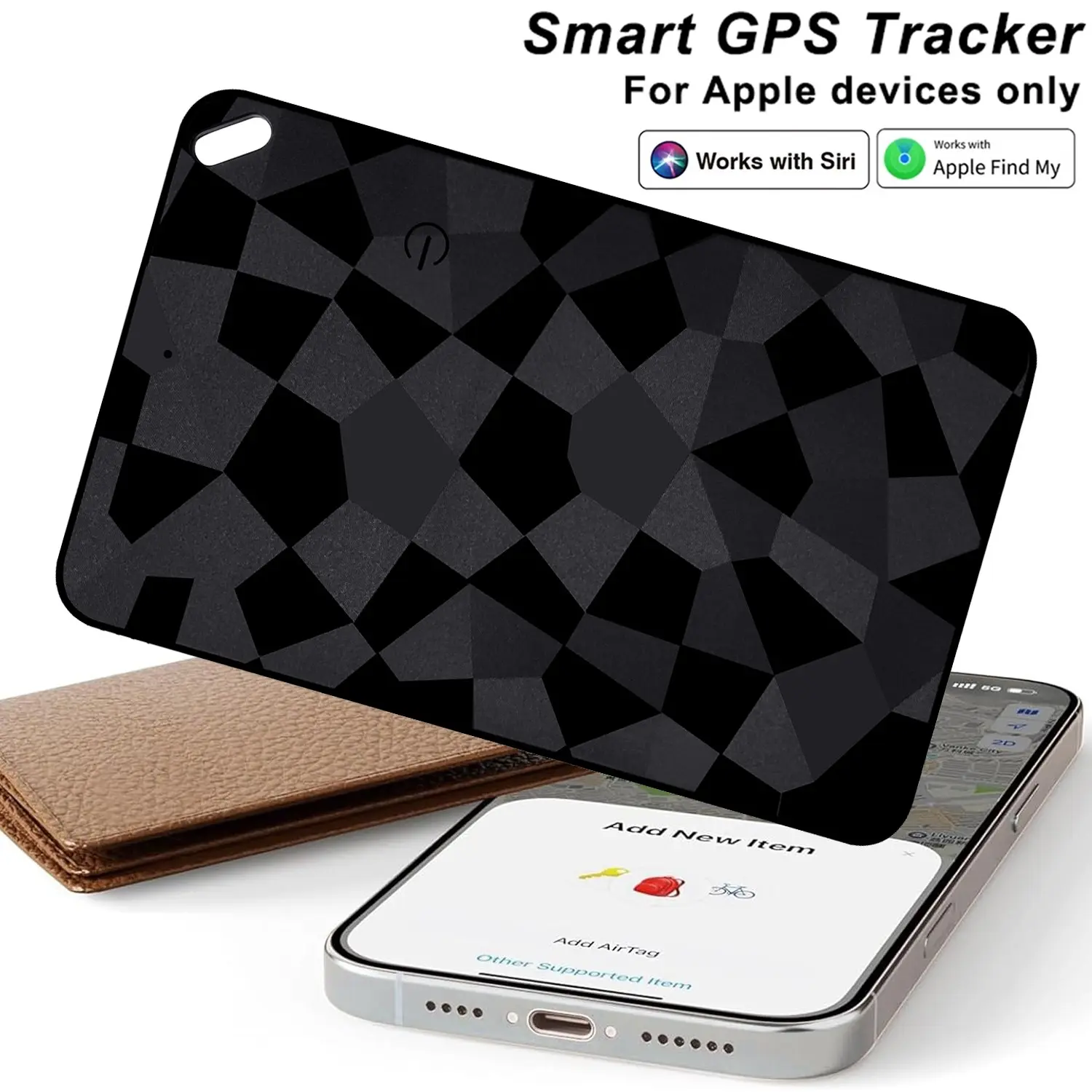 Dual System Apple and Android Wallet Tracker, Wireless Charging, Ultra-Thin, Compatible with Google Find HUB or iOS Find My APP