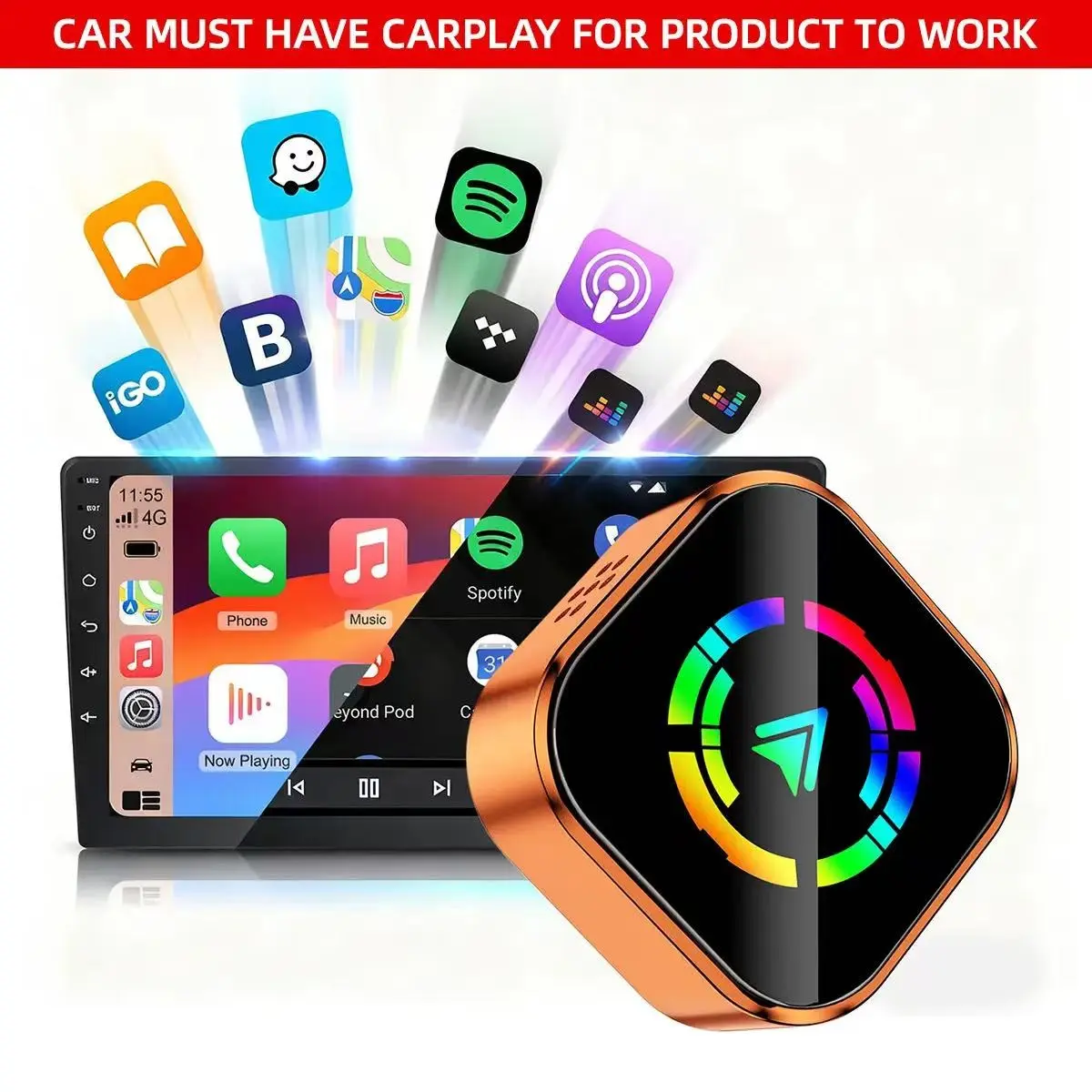 Retains all original native functions of factory CarPlay and stably supports high-definition hands-free calls for clear voice communication while driving, balancing convenience and driving safety.