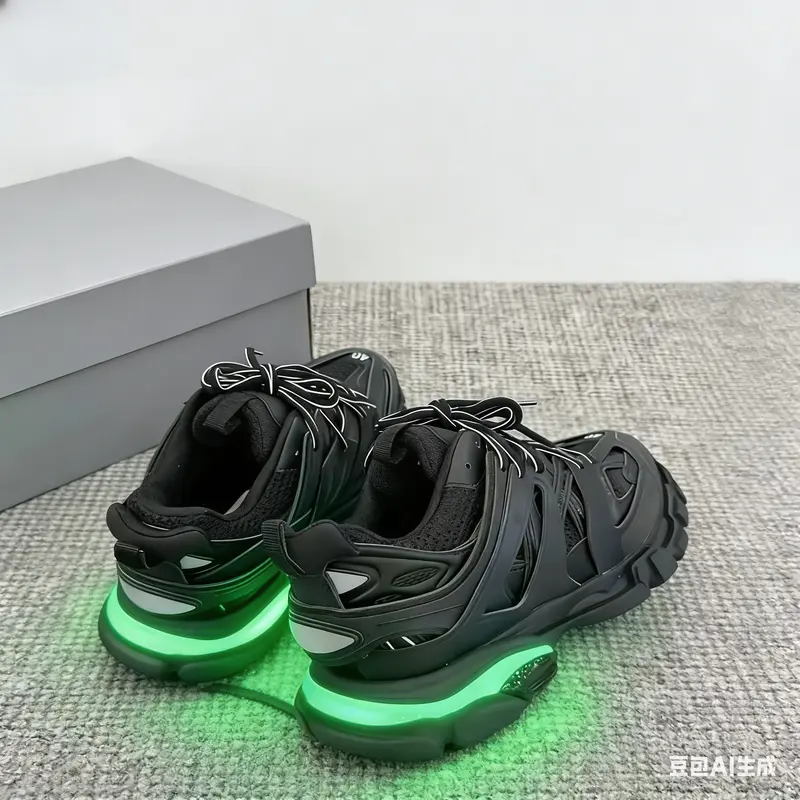 COPY - Balenciaga Men’s Track LED Low Top Sneakers Size 13 - Balenciaga Track LED Sneaker Black for sale online  main image 2