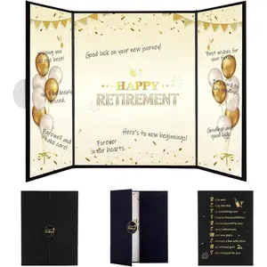 Black Gold Retirement Party Decorations, Large Retird Card Signing Happy Retirement Guestbook Creative Retirement Party Guest Book for Men Women Gift & Souvenir