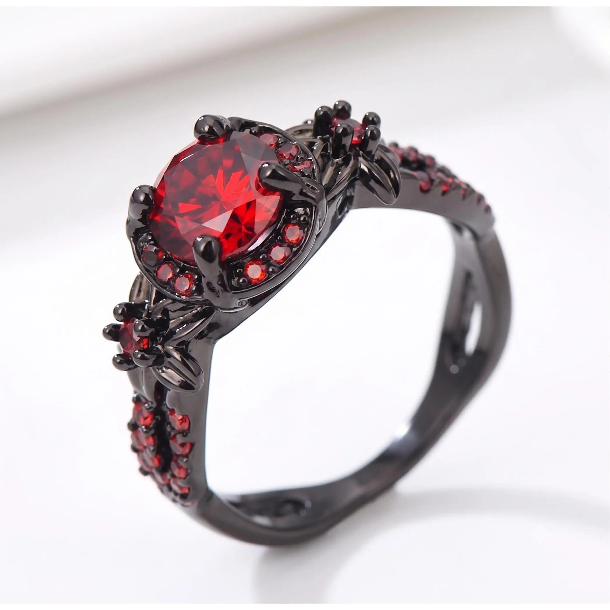 Unique Luxurious Mysterious Dark and Dazzling Ring 3.Rings engagement rings wedding holiday gifts luxurious dazzling affordable For Her Jewelry