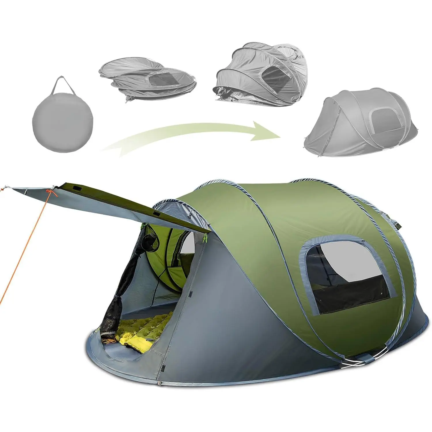 Pop-up Camping Tent: 2 Person Tent Waterproof Instant Easy Setup Family Tent