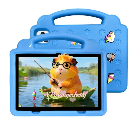 10.1 Inch Android Touchscreen Tablet, HD Screen, Parental Control, Educational Content, Tablet for Students, Student Tablets, Eva Case, Blue/// Colors Available