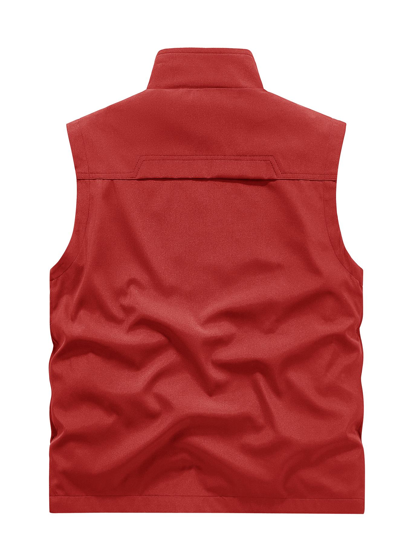 Men's Solid Hooded Vest Jacket, Sleeveless Gilet, Sleeveless Waistcoat, Regular Fit Casual Outdoor Fishing Vest, Men's Outerwear for All Seasons, Menswear