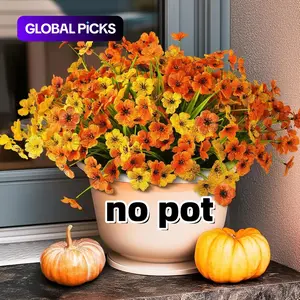 24 Bundles Artificial Flowers for Indoors & Outdoors, Fake Flower Plants for Garden, Porch, Window Box, Home Decor (8 Colors)