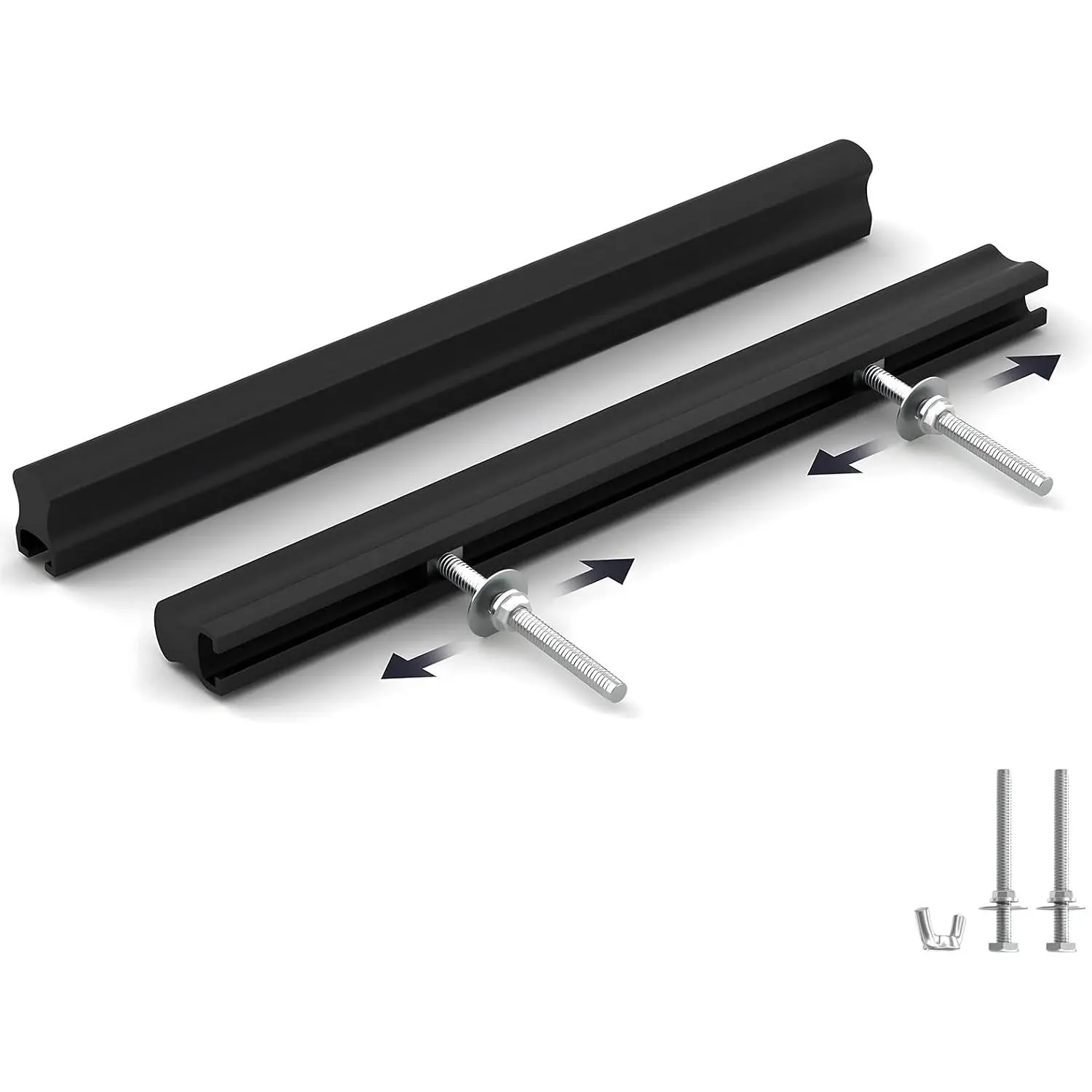 6 Pack 2-8" Adjustable Black Drawer Pulls for Kitchen Handles