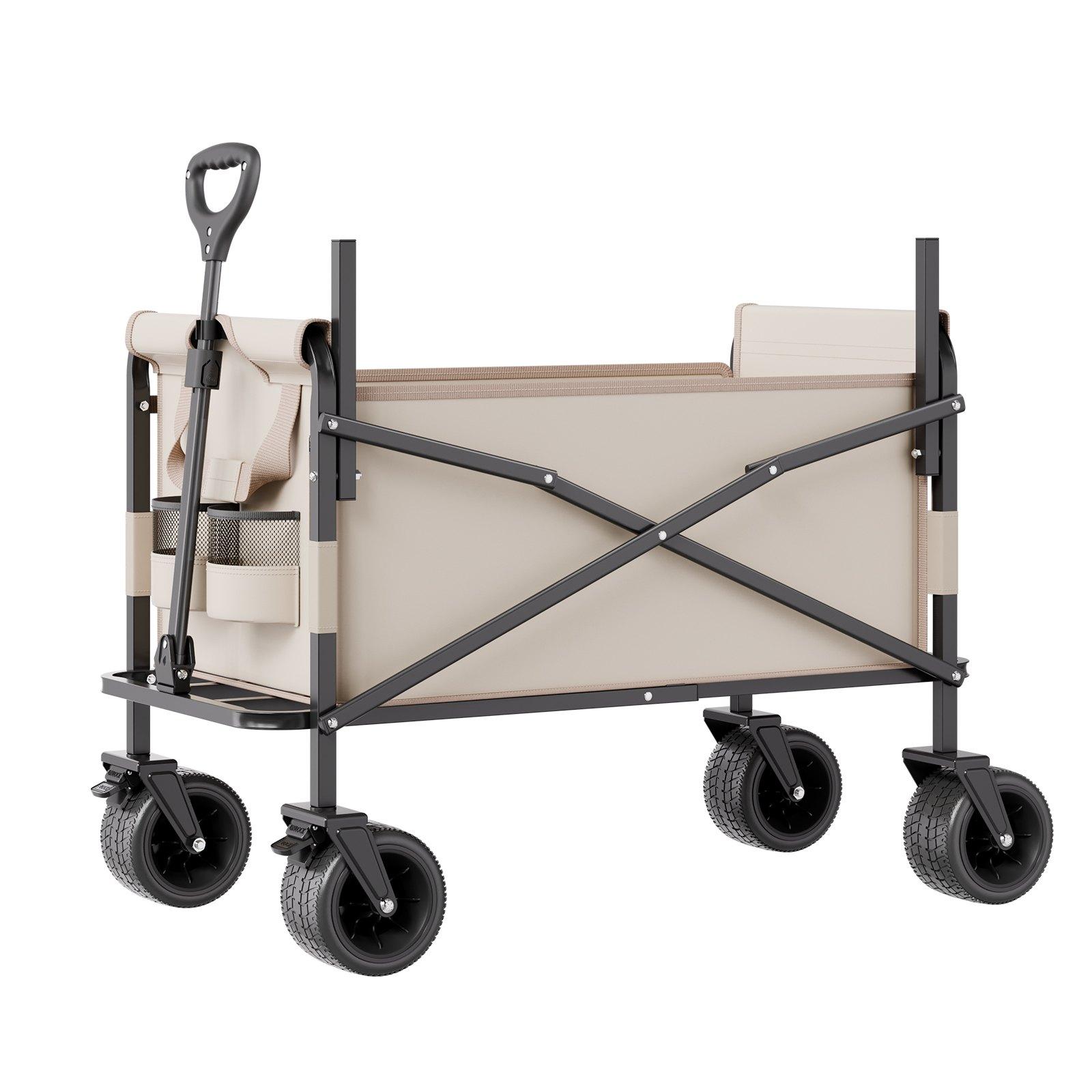 VEVOR Collapsible Folding Wagon, 550lb Load & 220L, 2 in 1 Foldable Wagon Cart Converts to Bench, Utility Wagon with Adjustable Handle, Outdoor Cart for Groceries Shopping, Camping, Gardening VEVOR Collapsible Folding Wagon, 550lb Load & 220L, 2 in 1 Foldable Wagon Cart Converts to Bench, Utility Wagon with Adjustable Handle, Outdoor Cart for Groceries Shopping, Camping, Gardening