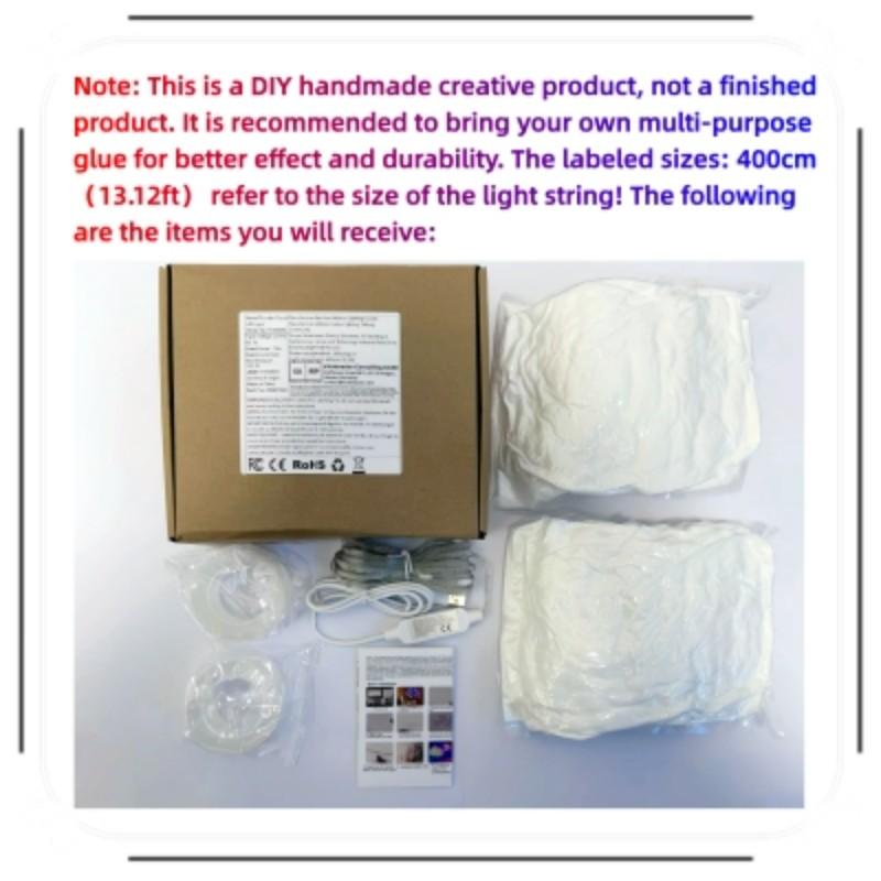 Thunder Cloud LED Light,Lightning Cloud Colorful Atmosphere Night Light, Modern Mood Lighting,DlY Creative Cloud Lights Gaming Room Garage Club Bar dj Party Light- 13.12 Feet (157.48 Inches)