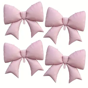 4 Pack Extra Large Matte Pink Bow Foil Balloons, Giant Pink Bow Balloon Set for Pink Themed Party Decorations, Perfect for Birthday, Wedding, Bridal Shower, Baby Shower, Garden Party, Anniversary and Back to School