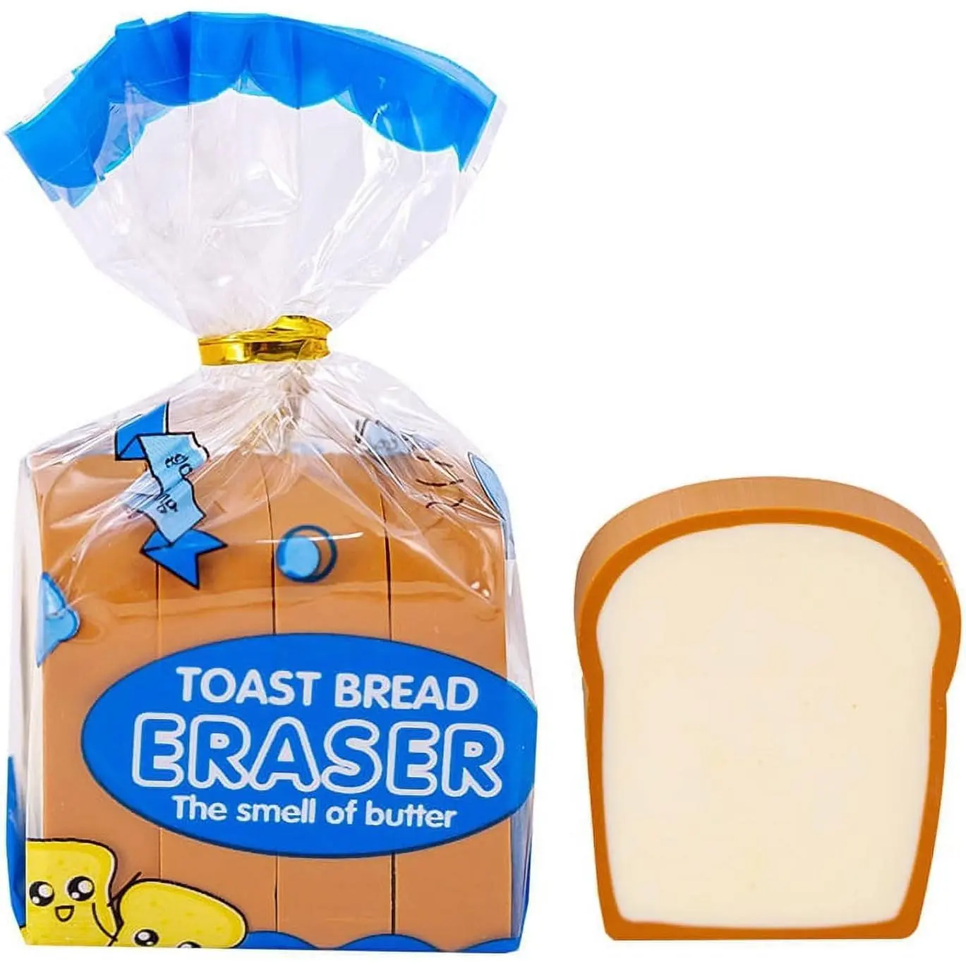 Kawaii Toast-Shaped Cartoon Eraser, Compact Gentle Pencil Correction Tool, Office Stationery for Artists, School & Office Supplies