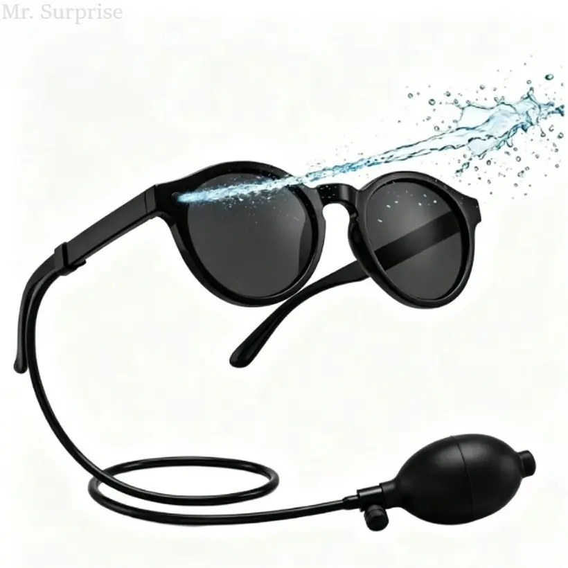 Unisex Adult Portable Lightweight Spray Function Sunglasses Accessory - 1 Piece per Pack, Hidden Sprayer Design, Hand-Squeeze Water Ball, Fun Practical Joke Eyewear for Friend Party Games, Accessories, Friends, Party Props, Party Favor, Single