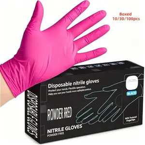 Nitrile Disposable Gloves, Rose, Lightweight, Home Cleaning, Pet Care, Dyeing, Lead-Free, Alcohol-Free, Multi-Purpose, Fashionable Kitchen Use