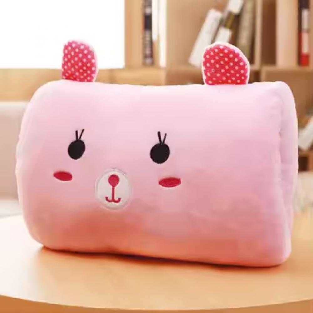 Pink Bear Children's Plush Pillows Hand Warmers Gloves Adults Cartoon Nap Pillows Cushions Creative Hand Warmers Plush Gift
