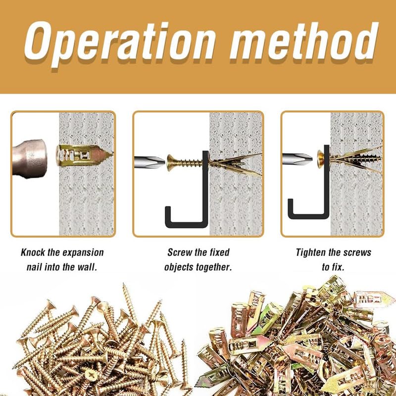 200PCS Self-Drilling Drywall Anchors Kit -expansion bolt Serrated Expansion Wall Mounting Screws galvanized expansion bolts fixing curtain drywall anchors self tapped screws  anchor wall anchors for drywall Carbon Steel Anchors premium case