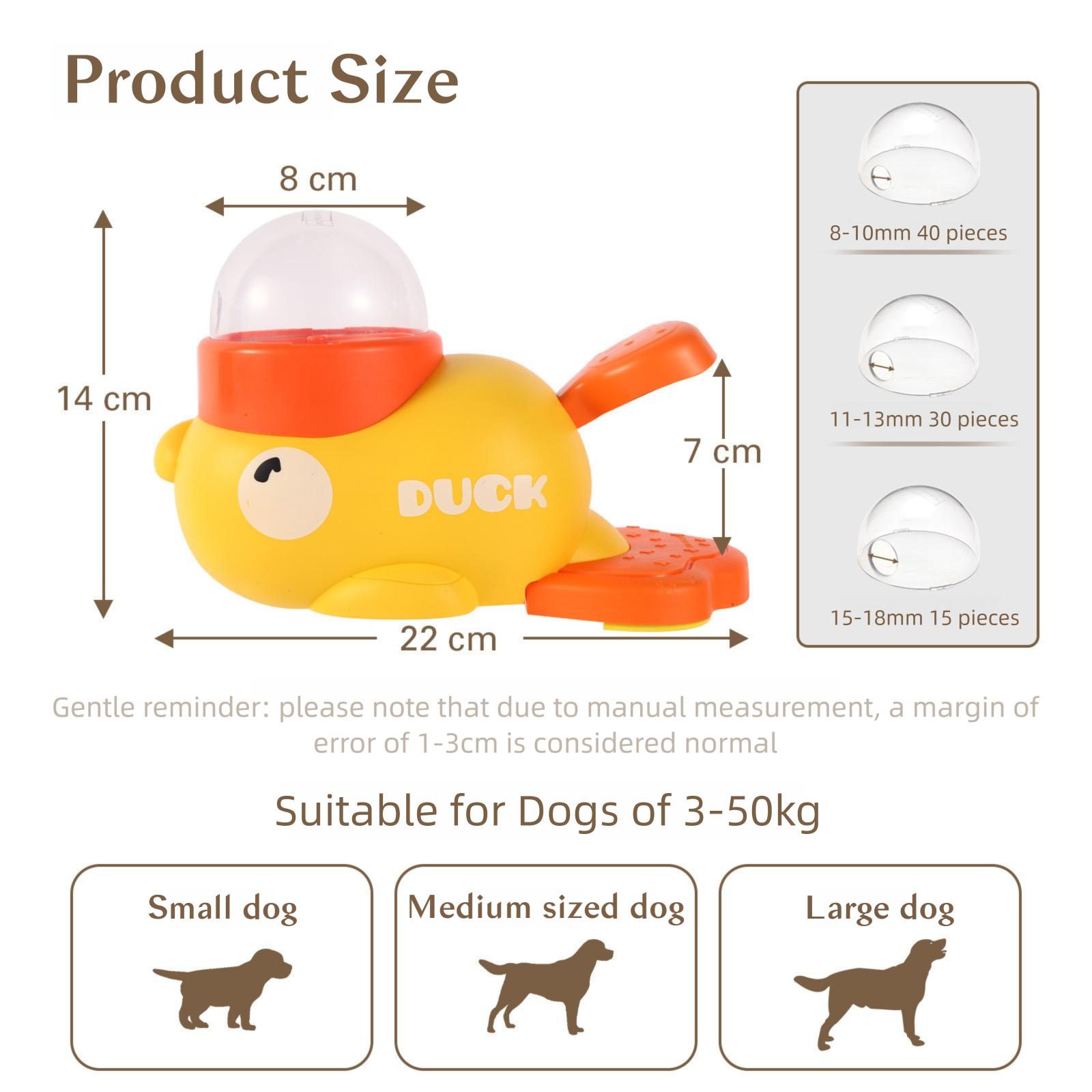 2-in-1 Duck Toy: Slow Feeder + Treat Launcher – Interactive Puzzle for Bored Pets, Freeze-Dried Compatible