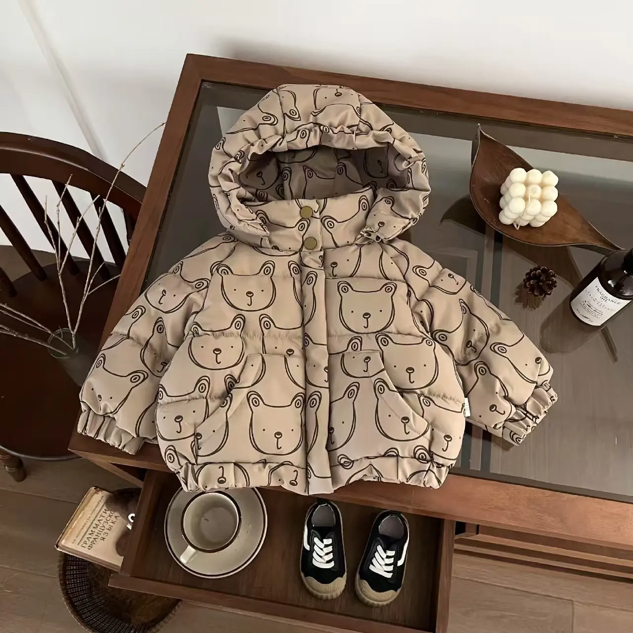 Cute Baby Boy'S Hooded Coat, Warm Jacket for Toddlers, Cartoon-Style Clothing.-DY